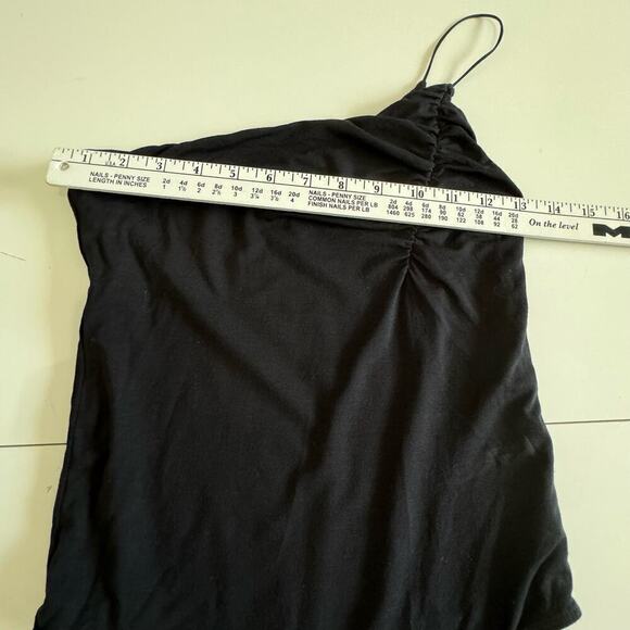 Aritzia Wilfred Free Bodysuit Thong Stretch‎ One Shoulder Spaghetti Black M - Picture 7 of 8